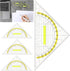 PEOVLVN 4 Pcs Multifunctional Triangle Ruler with Handle, Plastic Triangle Ruler Protractor Geometry