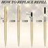 Fuutreo 100 Pack Gold Metallic Slim Ballpoint Pens, Retractable Christmas Ballpoint Pen with Black Ink