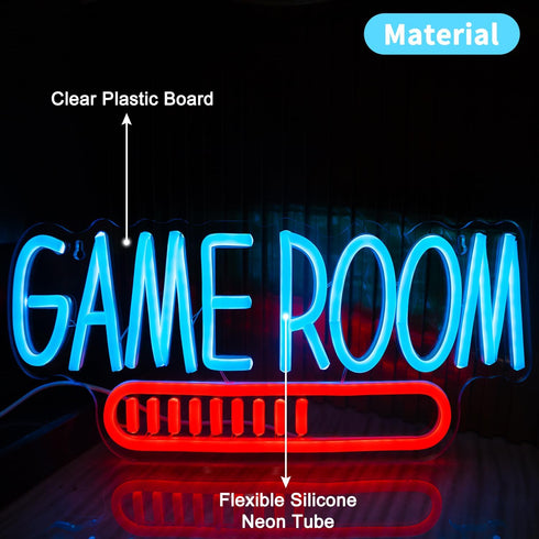 15.35 11.81 inches Game Room Neon Sign, Gaming Neon Signs for Wall Decor, USB Powered Gamer Neon Lights for Teen Kids