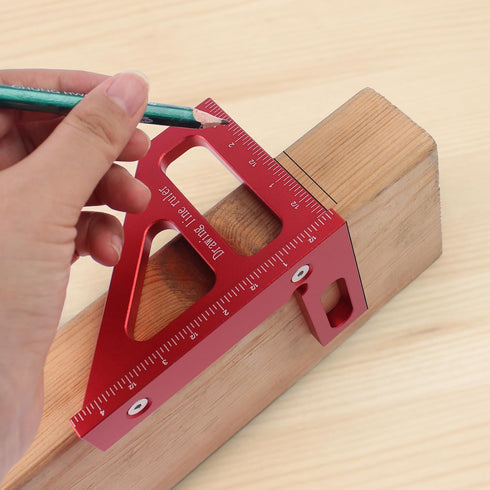 Imperial 3D Multi-Angle Measuring Ruler, 45/90 Degree Aluminum Alloy Protractor for Woodworking
