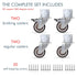 2 Inch 4-Pack 2 2 Side Mount Casters with Swivel & Brake, L-Shape Plate for Furniture, Cabinets, Coffee Tables, Plant