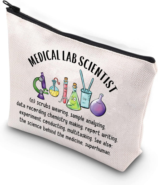 TSOTMO Medical Lab Scientist Gift, Healthcare Professional Lab Nurse Zipper Science Pouch Makeup Bag