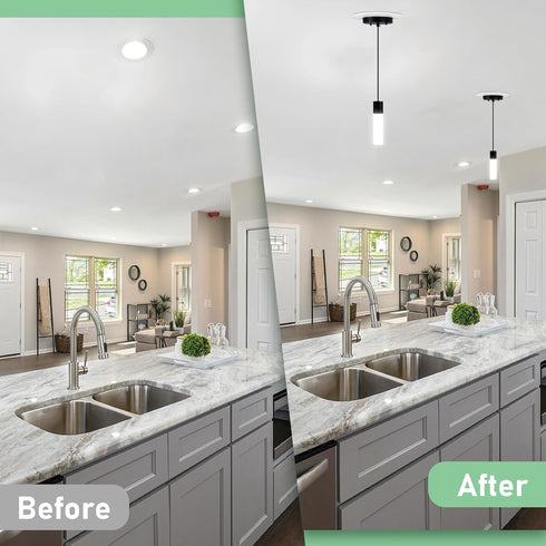 5/6" Room,1 Pack Soliseed Recessed Can Light Conversion Kit to Ceiling Light Fixture, Pendant & Hanging Light and Fan