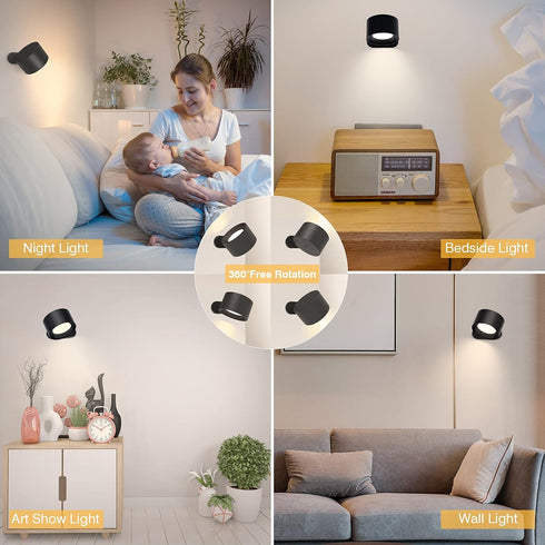 3 3 360Rotation Closet Koopala LED Reading Lights, Wall Mounted Sconces with Color Temperatures & Brightness Levels