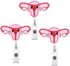 Zonon 5 Pcs Uterus Badge Reel - Cute Nursing Name Badge Holder with Alligator Clip for OBGYN