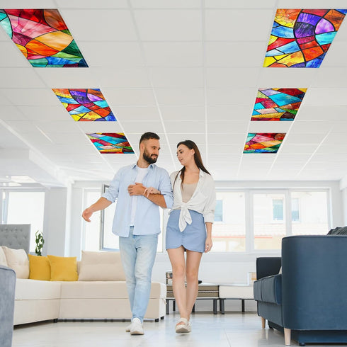 6 60 4 2 Pcs Fluorescent Light Covers with Magnets Decorative for Classroom Ceiling Lights x Feet Magnetic Light Cover