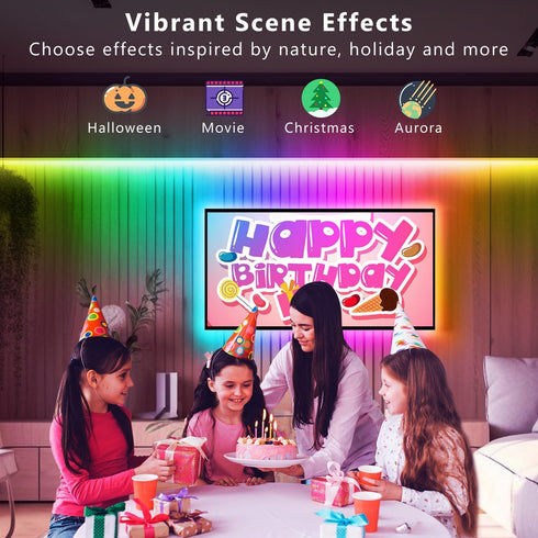 16.4 DAYBETTER Smart IC LED Strip Lights, BGRIC LED Lights for Bedroom, DIY Multiple Colors on One Line, App Control
