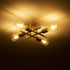 4-Light E26 Industrial Semi Flush Mount Ceiling Light Fixture, Modern White Gold Chandelier Lighting, Farmhouse Sputnik