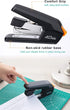 Deli Effortless Desktop Stapler, 40 Sheet Capacity, One Finger Touch Stapling, Ergonomic Heavy Duty, Includes 1500