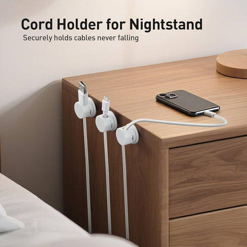 AGPTEK 8 Pack 360 Magnetic Cable Clips, Upgraded Rotatable Cord Holder Clips for Nightstand, Desk Cord Organizer