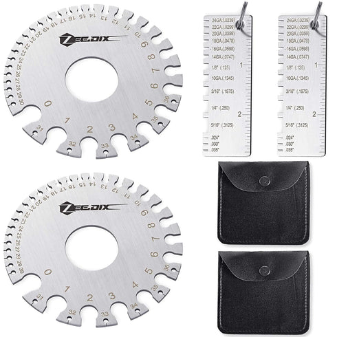 ZeeDix 4 Pcs Stainless Steel Metal Sheets Welding Thickness Gauge - Wire Gauge Measurement Tool