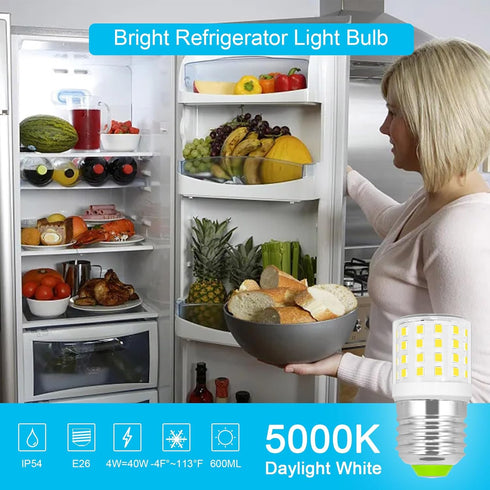 KEI D34L Refrigerator Bulb Replacement, AC100-265V 3.5W, Daylight White 600LM, 40W Equivalent, 1-Pack