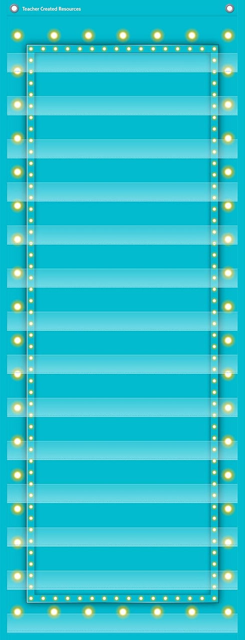 Teacher Created Resources Light Blue Marquee Pocket Chart - 14 Pocket (13" x 34"), Model: 20773
