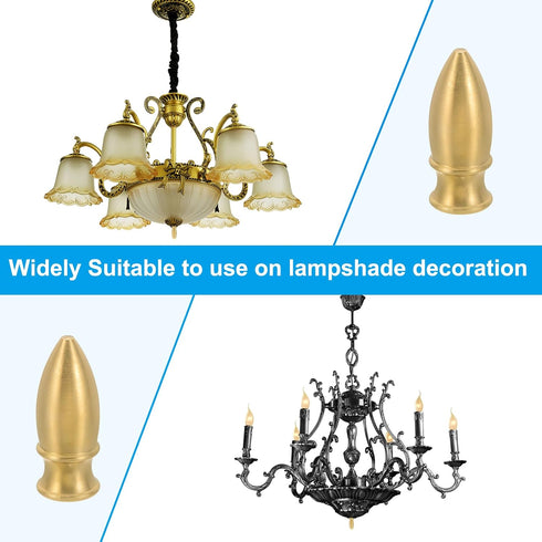 PATIKIL 16 40mm 3 Set x Lamp Finials Caps Knob, Solid Brass Tip Lamp Shade Top Decoration Screw Cap Nuts with Brass