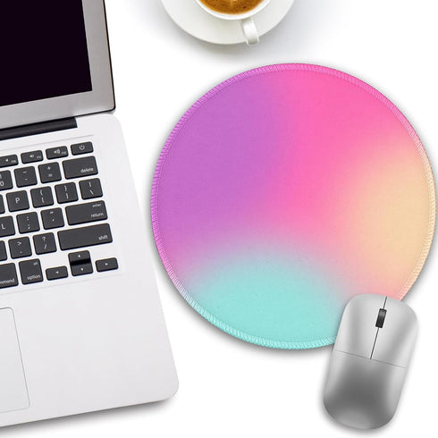 lebrocoli 8.6 8.6 inch Gradient Pink Purple Work Mouse Pad, Small Round Mouse Pads for Desk, Mini Travel Mousepad