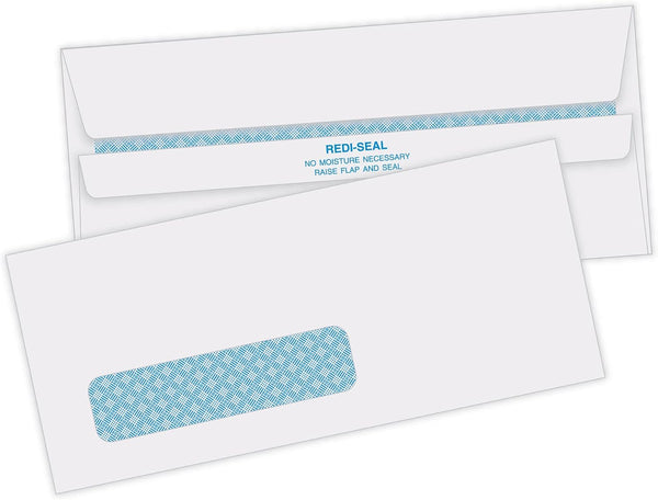 Quality Park #10 Left Window Security Tinted Envelopes, 500 per Box, 24 lb. White Wove, 4-1/8 x 9-1/2
