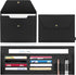 Toplive Black Document File Folder, Waterproof PU Leather A4 Envelope Case Organizer with 8 Card Holders for Travel