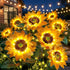 Solar Flowers Outdoor Waterproof: 3 Pack 9 Silk Sunflower Solar Lights with