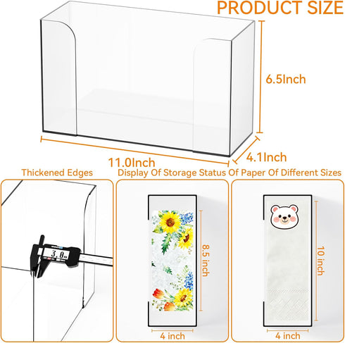 Dispenser,11 Holder,Pack 1 Clear Bathroom Paper Towel Long Acrylic Trifold Paper Towel Holder,Lucite Multifold Paper
