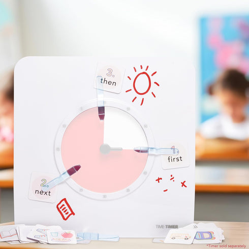 Visual Scheduler Accessory for TIME TIMER 8 inch, Dry Erase Board with Caddy, Marker & Picto Cards for Kids