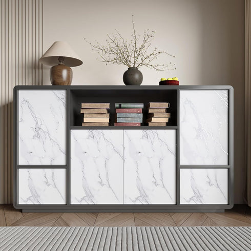 VaryPaper Matte Grey White Marble Contact Paper, 15.7''x78.7'', Peel and Stick Waterproof Vinyl Wrap for Countertops
