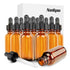 1oz Amber Glass Bottles for Essential Oils, Pack of 12 with Glass Eye Dropper