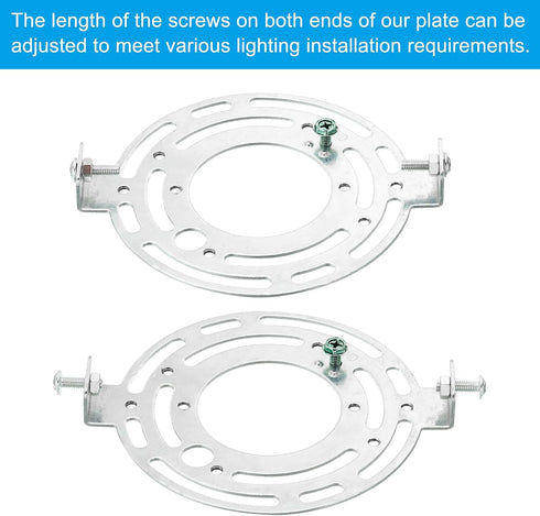 120mm (4.72") 2set PATIKIL Universal Light Fixture Mounting Bracket Kit, Light Crossbar Round Ceiling Plate for Wall