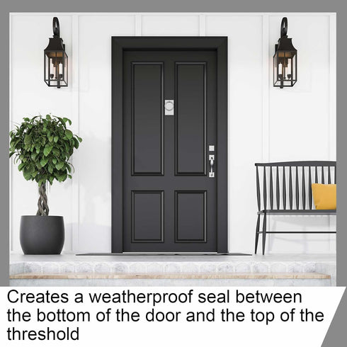 Pushglossy 2 36" 1-3/4" Pcs Double Bubble Kerf Door Sweep Wide Vinyl Weatherstrip Seal for Exterior Doors, Energy