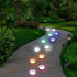 4 Solar Dog Animal Paw Print Lights, Garden Statue Lantern LED Path Light for Pathway Lawn Yard Outdoor Decorations