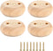 Mysummer 4PCS White Round Bun Feet Wood Sofa Legs Solid Wood Furniture Legs