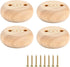 Mysummer 4PCS White Round Bun Feet Wood Sofa Legs Solid Wood Furniture Legs