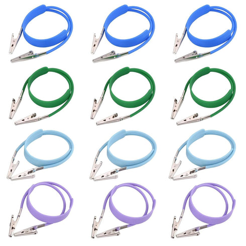 12 Pcs Autoclavable Silicone Dental Bib Clips - Individually Wrapped, Colorful Bib