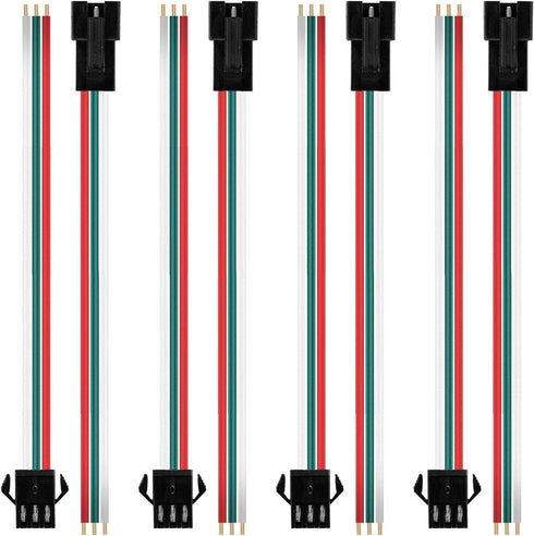 BTF-LIGHTING 20 Pairs JST SM 3 Pin Connectors for WS2812B WS2811 WS2812 WS2814 SK6812 (15cm 22awg Wire)