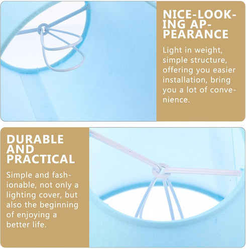 CTIRCHIU Fabric Lamp Shade Clip-On for Table Lamps and Floor Lights, Small Light Blue Fabric Lampshade Replacement