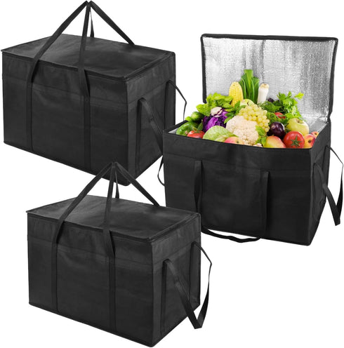 Lnrueg 3 PCS Insulated Food Delivery Bags, XXXL Pizza Cooler Bag, Thermal