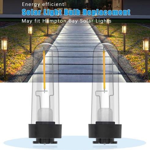 Bulb 3V Lightbulb 2 Pack Solar Light Replacement May Fit Hampton Bay Solar Light Warm White Solar Outdoor Indoor