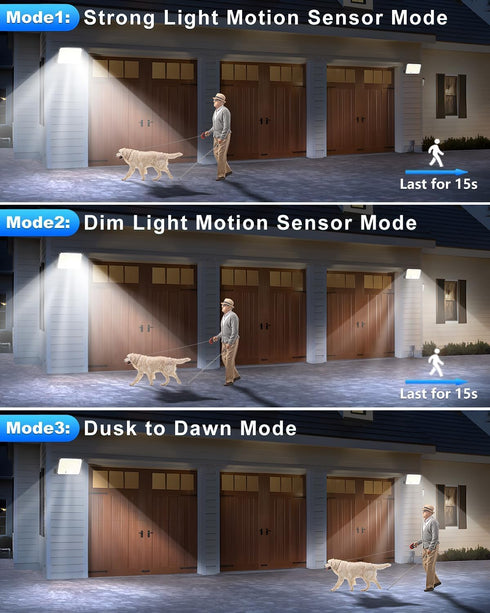 172LED 3Modes IP65, 2 Pack Gusicil Solar Lights for Outside, Split Motion Sensor Outdoor Lights with Remote Control