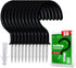 30 pcs Ceiling Hooks for Hanging Plants, Cups, and Utensils - Black Vinyl Coated Screw-in Hooks