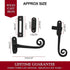 Hammered Mystic Colonial Medieval Cast Iron Monkey Tail Window Latch Fastener | Rustic Black Coated for Cottage