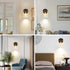 (E26 1pcs) Kalium Wall Sconces, Matte Black Vanity Light Fixtures, Indoor Wall Lights with Clear Glass Shade, Hardwired
