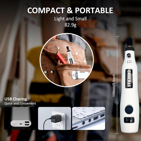Cordless Rotary Tool, 3.7V Li-ion Mini Multi-Tool Kit with Variable Speed, 42pcs Accessories for Polishing, Cleaning,