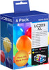 LC203 Ink Cartridges 4 Pack - Compatible for Brother MFC-J480DW, MFC-J880DW, MFC-J460DW