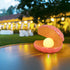 Portable LED Pearl Shell Nightlight - Pink Desktop Lamp for Home Decor