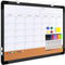Monthly Calendar Whiteboard 24"x18", Magnetic Dry Erase Cork Board Combination for Office Kitchen Planning