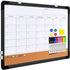 Monthly Calendar Whiteboard 24"x18", Magnetic Dry Erase Cork Board Combination for Office Kitchen Planning