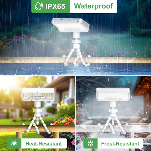 92 3 (1 Pack) Tryme LED Solar Lights Outdoor Waterproof with Motion Sensor, Octopus Stand, Adjustable Angle, Optical
