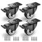 HOLKIE 3 inch Caster Wheels, Industrial Heavy Duty Swivel Casters with Safety Brake, Total Capacity 1000lbs, Pack of 4