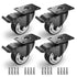 HOLKIE 3 inch Caster Wheels, Industrial Heavy Duty Swivel Casters with Safety Brake, Total Capacity 1000lbs, Pack of 4