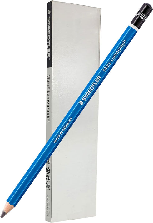 STAEDTLER Mars Lumograph 8B Graphite Art Drawing Pencil, Set of 6 Pencils