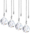 Patelai 4 Pcs Fan Pull Chain Extension Decorative Crystal Ornaments Clear Prism
